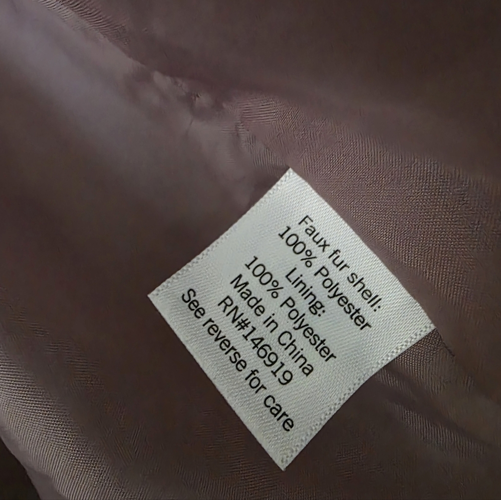 Nine West Faux Fur Hoodie Jacket S Lavender - Picture 5 of 8